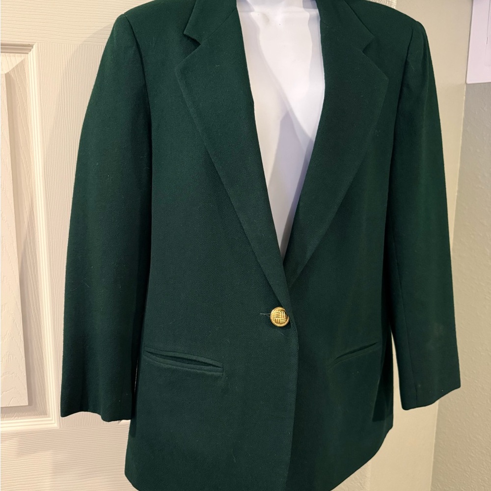 Savannah Forest Green Wool Blazer